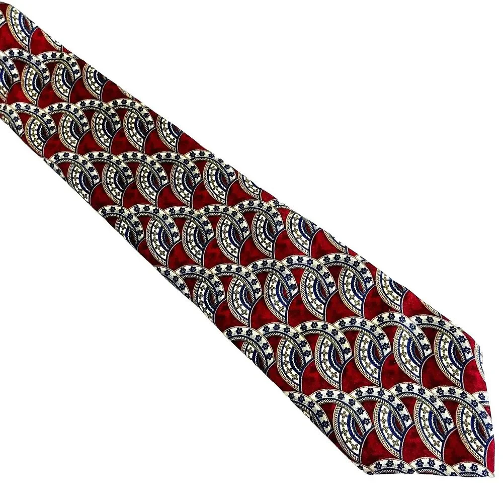 Metropolitan Museum of Art Tie Horseshoe Cross Star Western Cowboy Red Silk